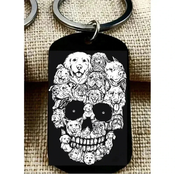 Accessories - Puppy dogs pet skull art hot Keychain
